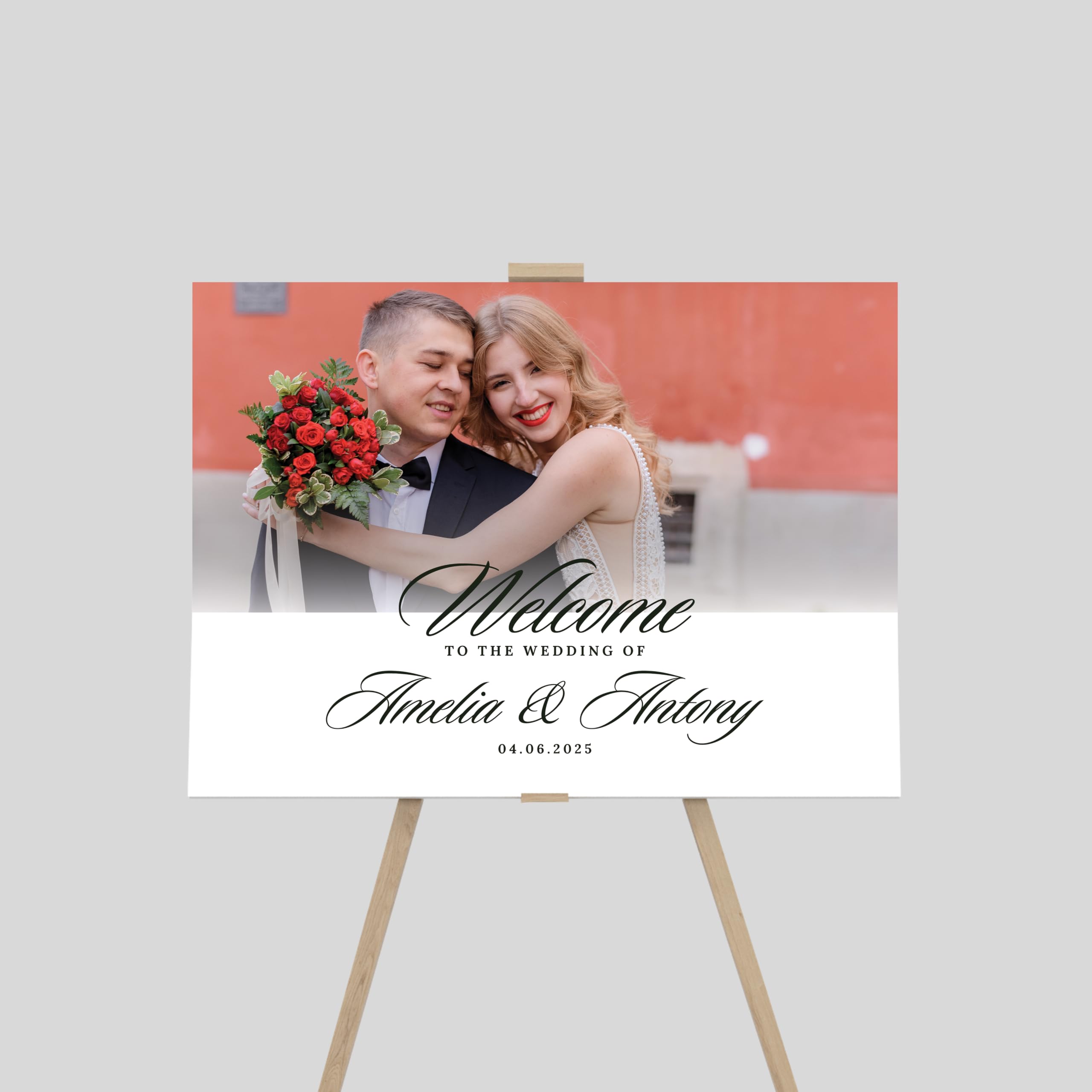 Personalised Wedding Welcome Entrance Sign Board Custom Large Acrylic Plaque Modern Wedding Reception, Engagement Party Decor (Design 16)