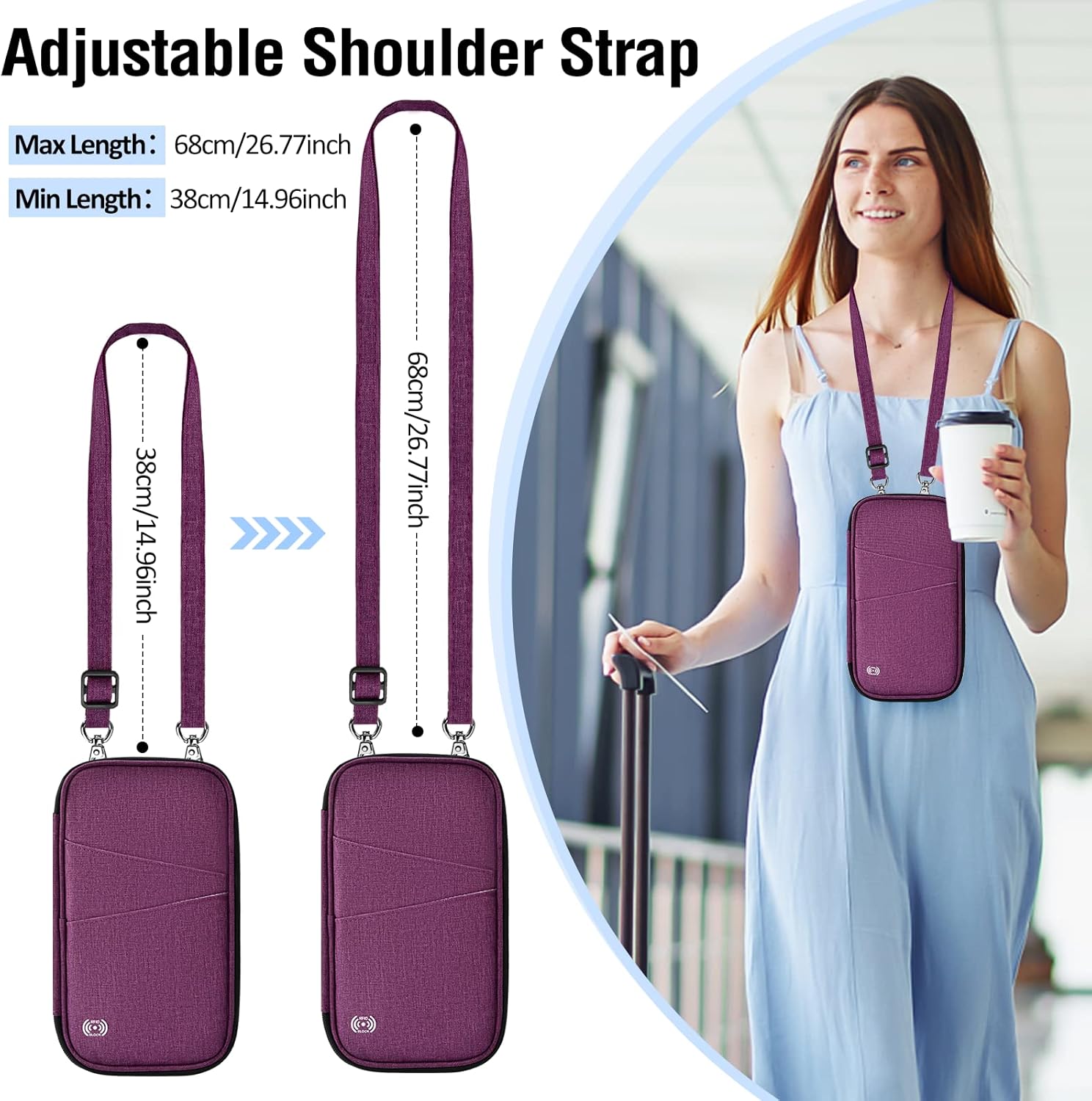 BKNOOU Passport Holder Family Rfid Blocking Travel Document Organizer,Travel Passport Wallet Waterproof Multiple Passport Holder for Traveling,Passport Organizer for Men Women - Image 8