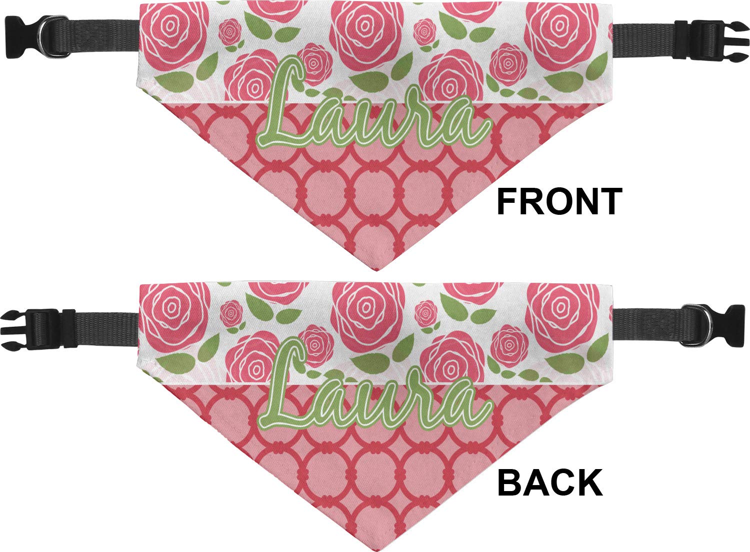 RNK Shops Personalized Roses Dog Bandana - Large