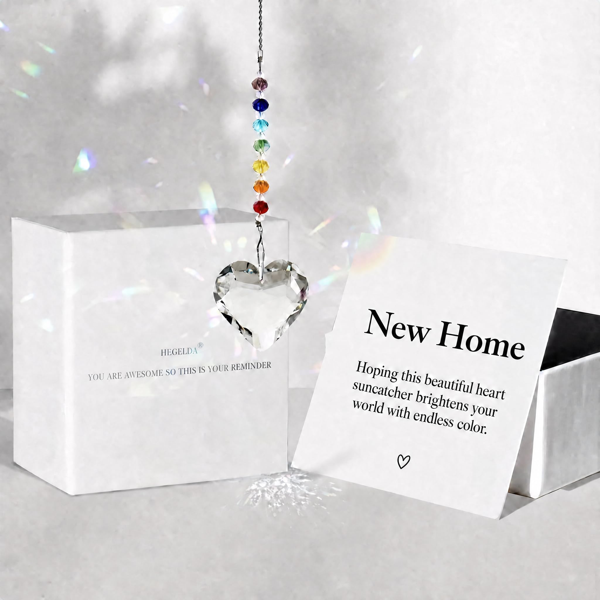 Hegelda Housewarming Gifts Crystal Suncatcher Christmas Ornaments