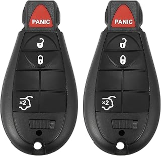 X AUTOHAUX 2pcs Replacement Keyless Entry Remote Car Key Fob M3N5WY783X 433Mhz for Jeep Grand Cherokee 2008-2013 for Commander 08-10 4 Buttons with Door Key IYZ-C01C