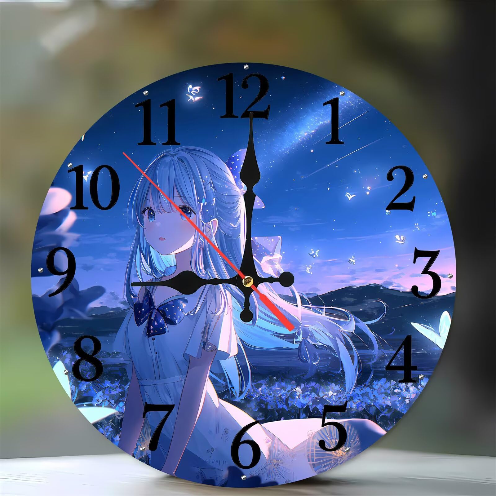 Horloge murale bois silencieuse 35 cm sans tic-tac pour chambre