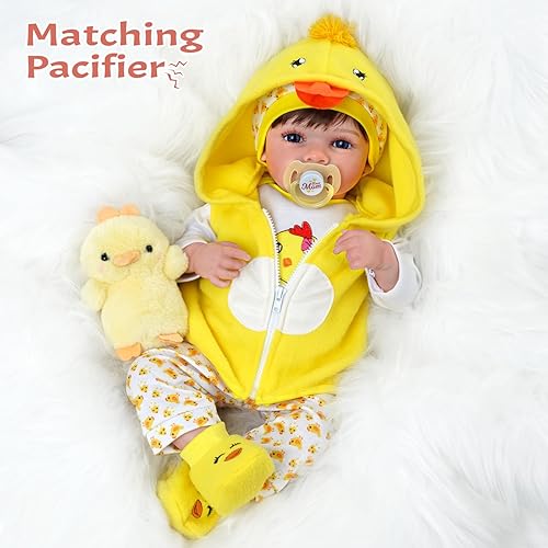 Miniatura 3 de ADFO Muñecas de bebé Reborn de 22 pulgadas, linda sonrisa, realista, muñeca recién nacida, cuerpo suave, muñecas de bebé de la vida real con caja de