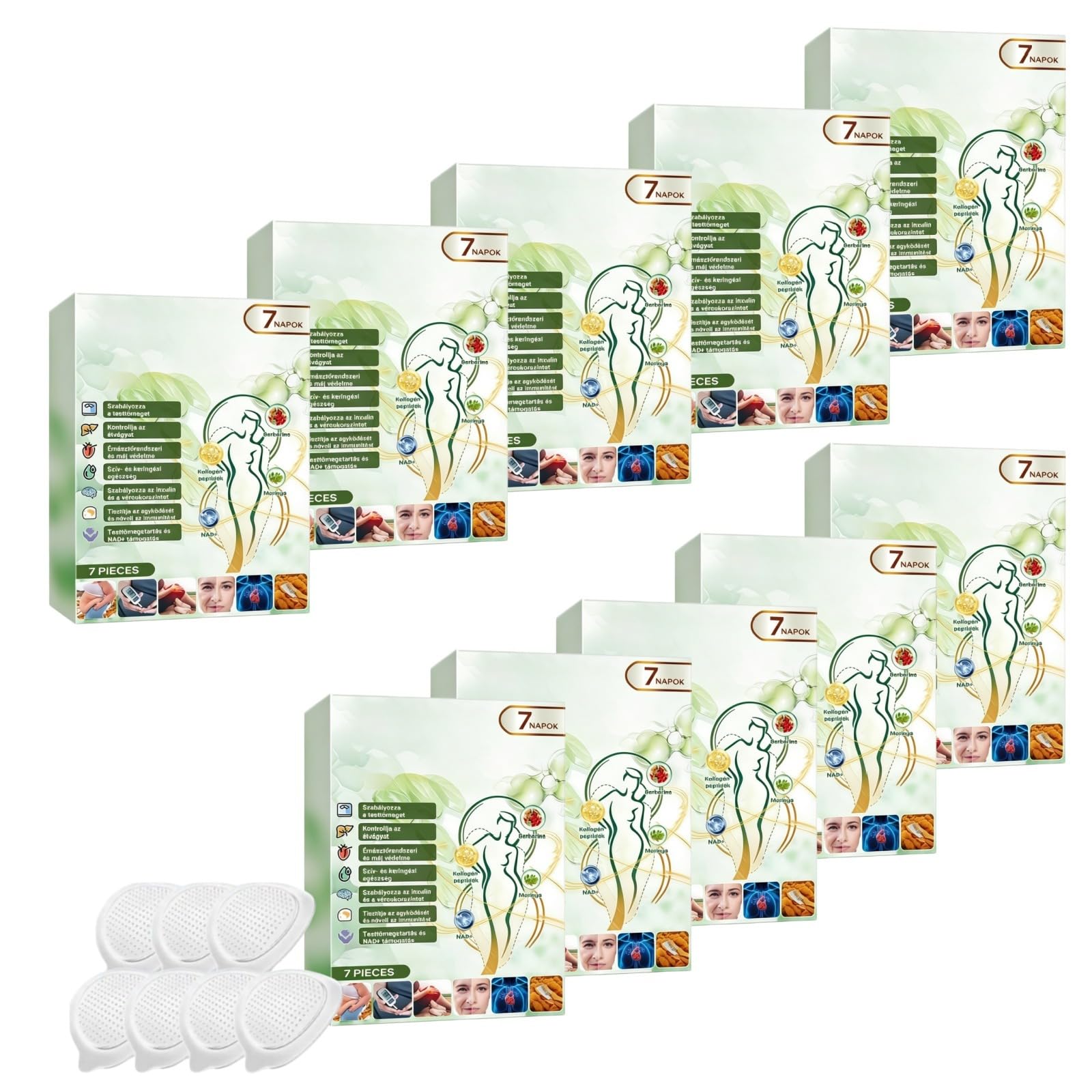 Moringa Berberine Plaster wyszczuplający, 10 w 1 Nano Microneedle Plaster, naturalna plaster odchudzający, płaski brzuch, łatwa w aplikacji, niewidoczna, do typów ciała
