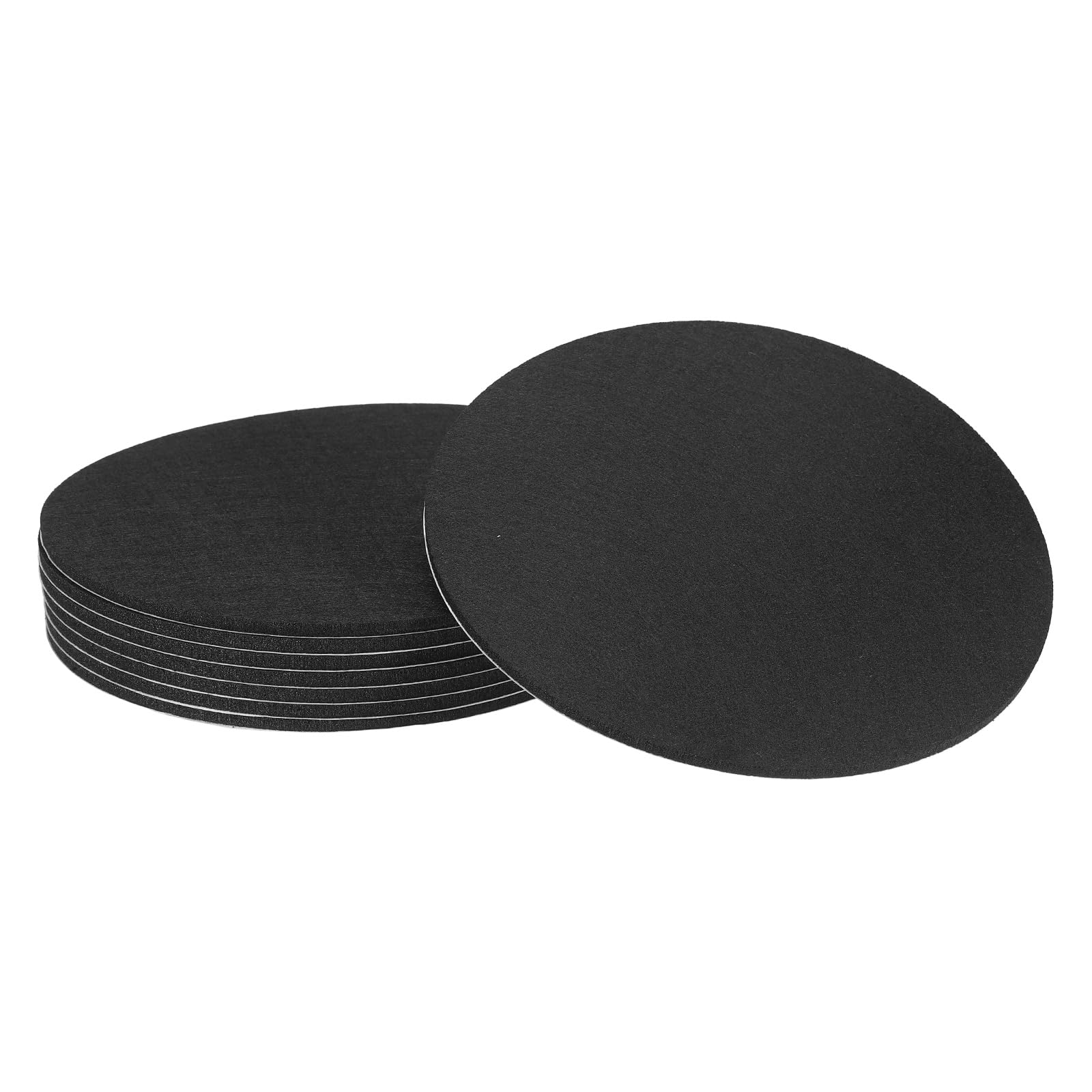 sourcing map 8Pcs Non Slip Felt Furniture Pads, 216mm Round Self Adhesive Felt Bumpers Noise Reducing Furniture Feet Floor Protector for Chairs Tables Furniture Legs (Black 5mm Thick) — image 1