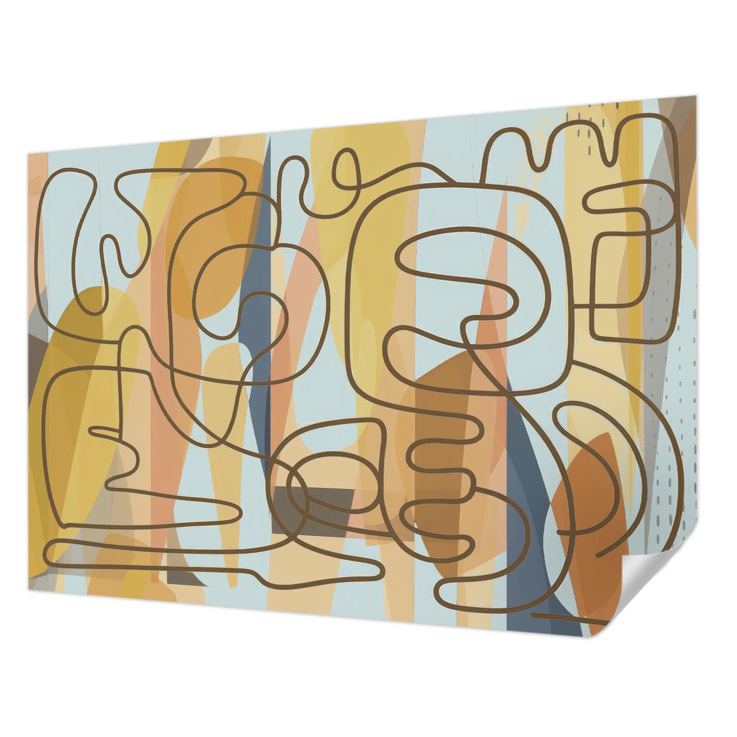 Revêtement mural autocollant 208x146 cm à formes abstraites pour salon
