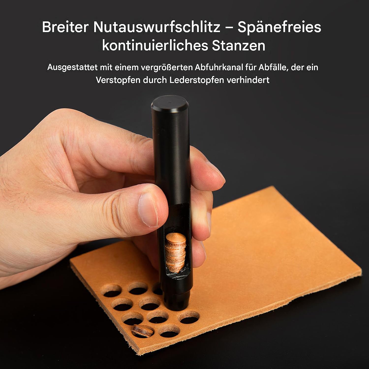 WUTA Schwarzer Leder Runde Lochstanzer,10 Stück Locheisen Set für Leder, Uhrenarmband, Dichtungsgürtel,Lochstanzer Locheisensatz(0.5+1+1.5+2+2.5+3+3.5+4+4.5+5mm)