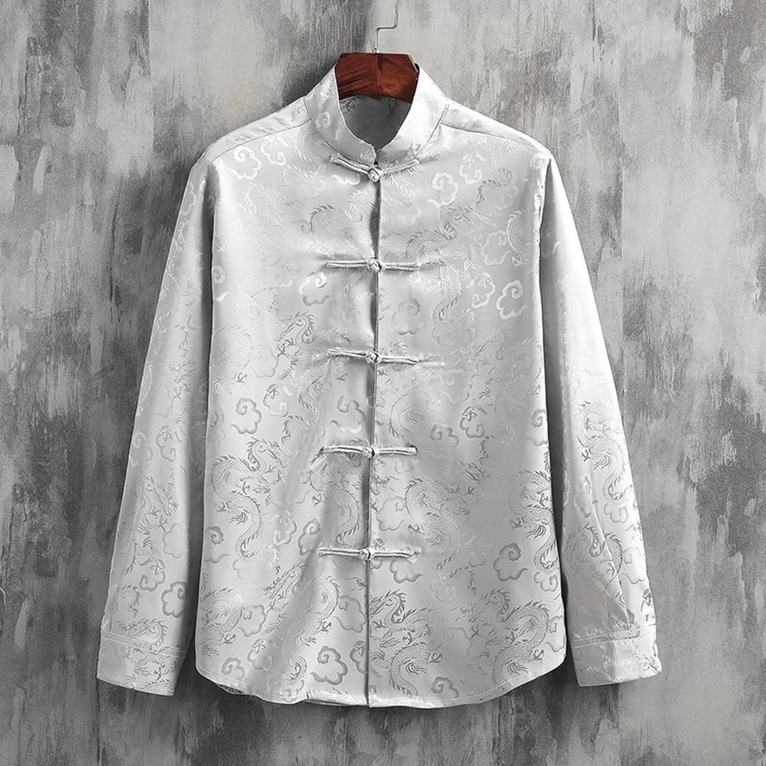 Chinese-Style Tang Suit Long-Sleeve Shirt, Retro Men's Tops