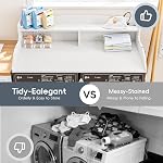 2-Tier Washer Dryer Countertop,Laundry Shelf Topper with Edge and Non-Slip Pads,54" x 27.5" Cover Guard Organizer, Washer and Dryer Countertop for Laundry Room Organization and Storage