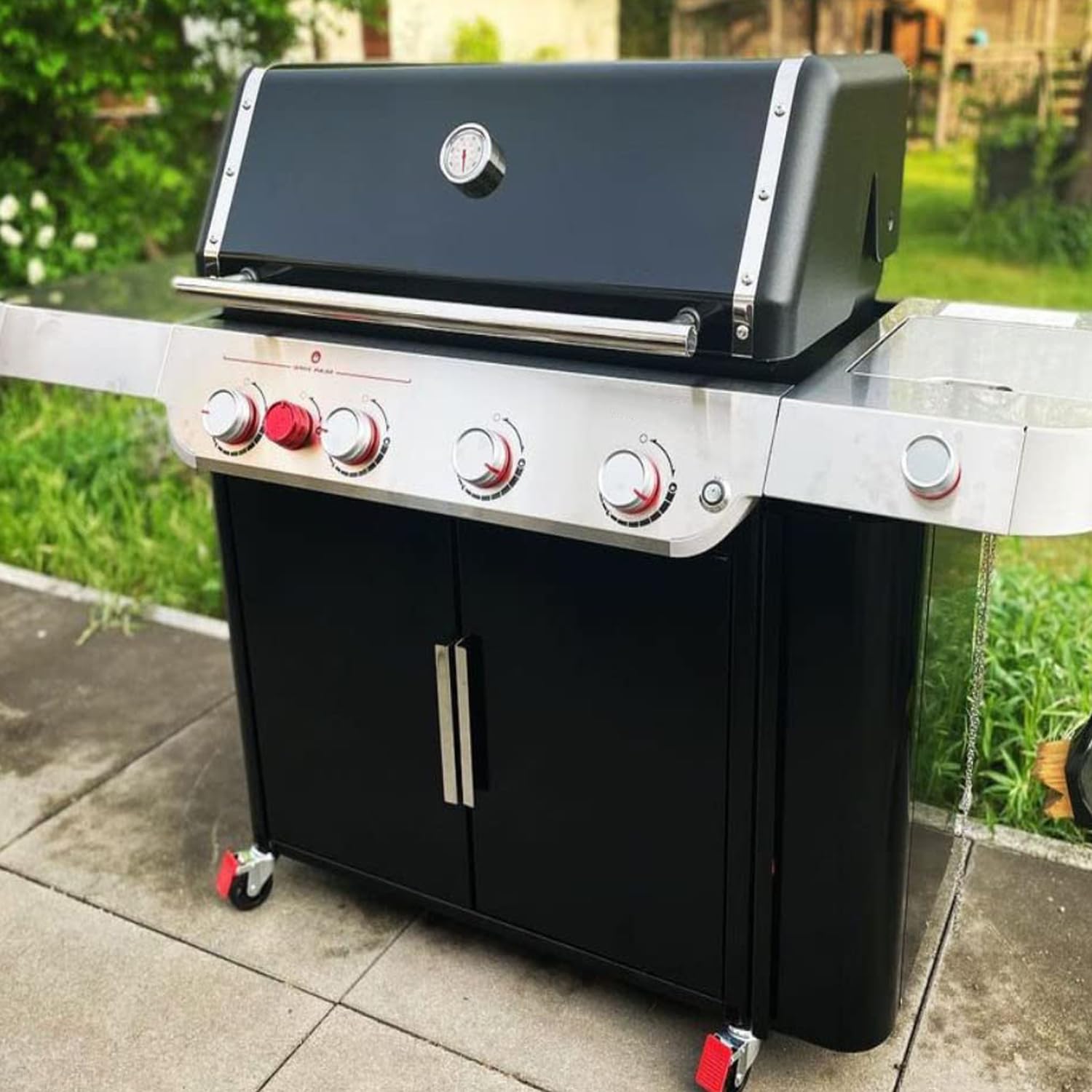67088 67731 Thermomètre de Barbecue pour Weber Genesis 300, Genesis II & Summit Series Grill, E/S 310 330, Affichage de la Température, Montage Central, Diamètre 6 cm, Remplacement