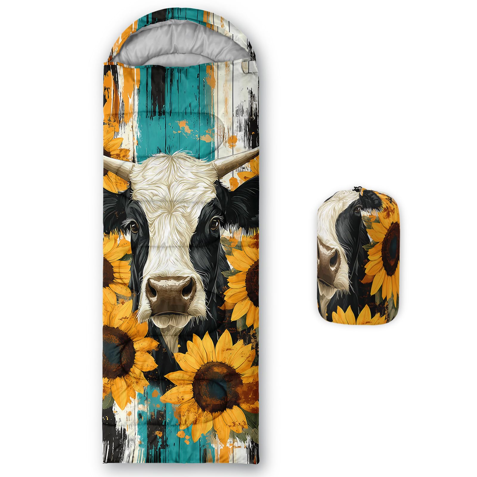QOOMO Ball Flower Camping Sleeping Bags,3 Season Warm &amp; Cool Weather,Lightweight,Waterproof Sleeping Bags for Adults &amp; Kids,Traveling,and Outdoors,Camping Gear Equipment