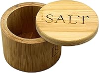 Vista 4 de Dependable Industries - Caja de bambú natural para sótano con tapa magnética de bloqueo giratorio, organizador de cocina, para panaderos (11 onzas)