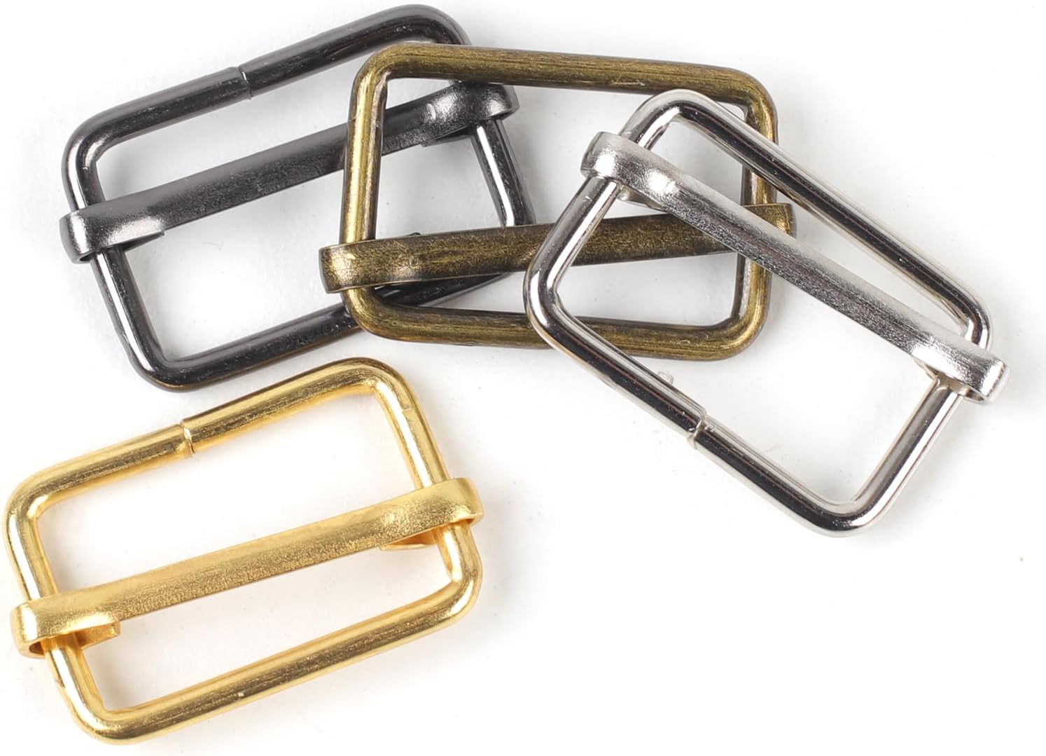 60 Pieces Metal Adjustable Slide Buckles,Metal Triglide Slides Rectangle - Image 7