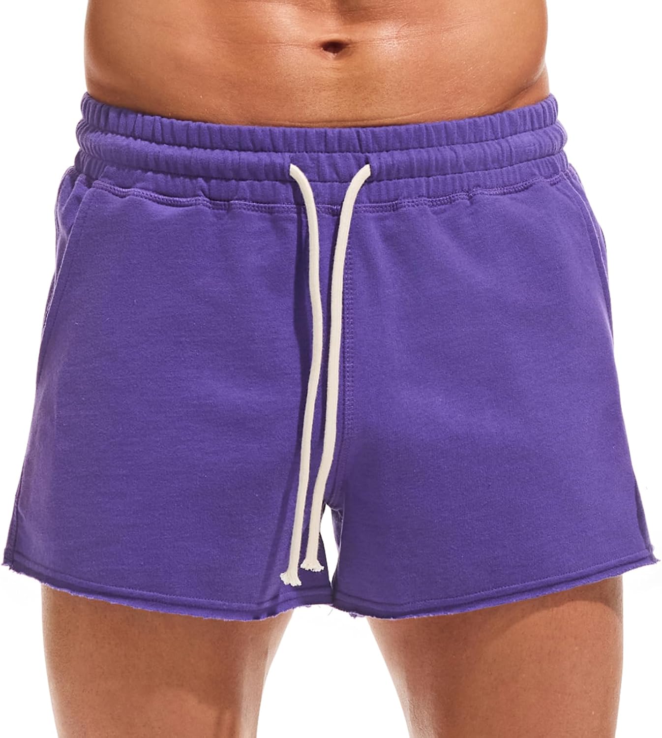 AMY COULEE Mens Workout Shorts 3 inch Cotton Gym Shorts Casual Lounge Short Pants with Pockets