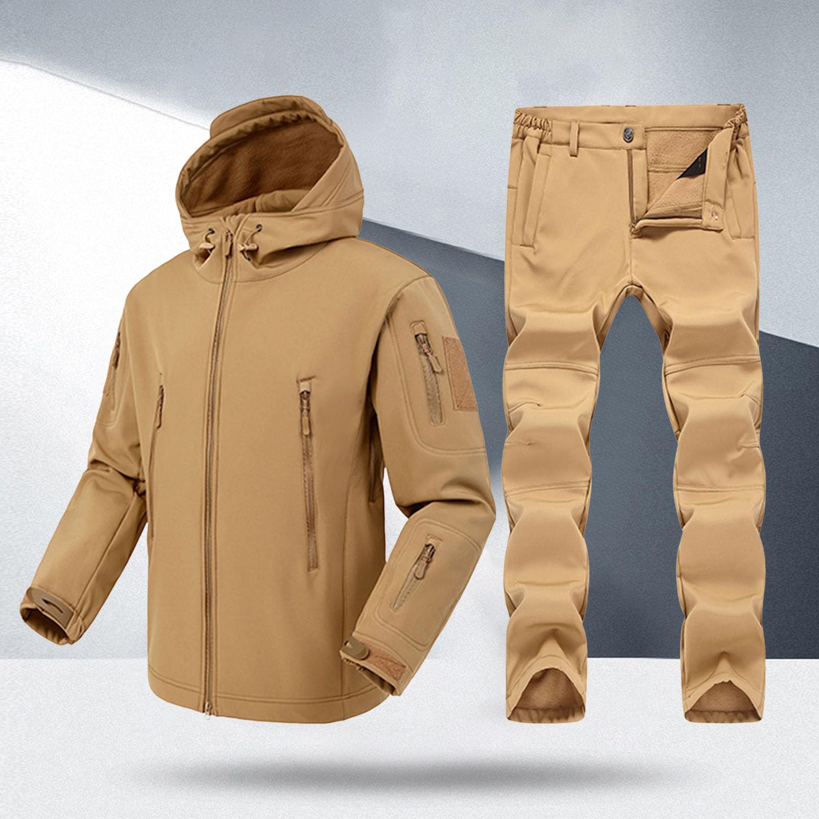 Générique 2-częściowy zestaw męski bawełniany dres dresowy do joggingu na co dzień okrągły dekolt z kieszeniami bocznymi spodnie do joggingu komfortowe, miękkie, domowe wypoczynek, A88