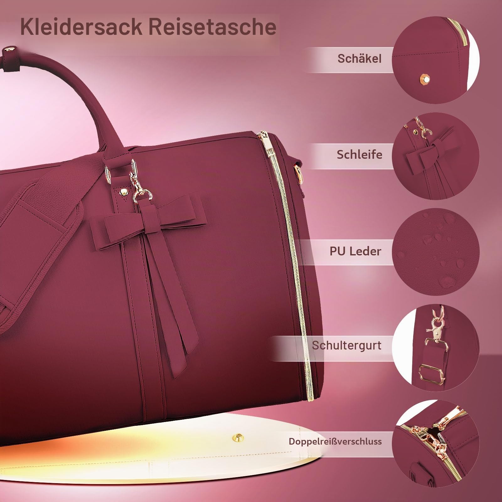 Kleidersäcke für Reisen, Rot, niedlich