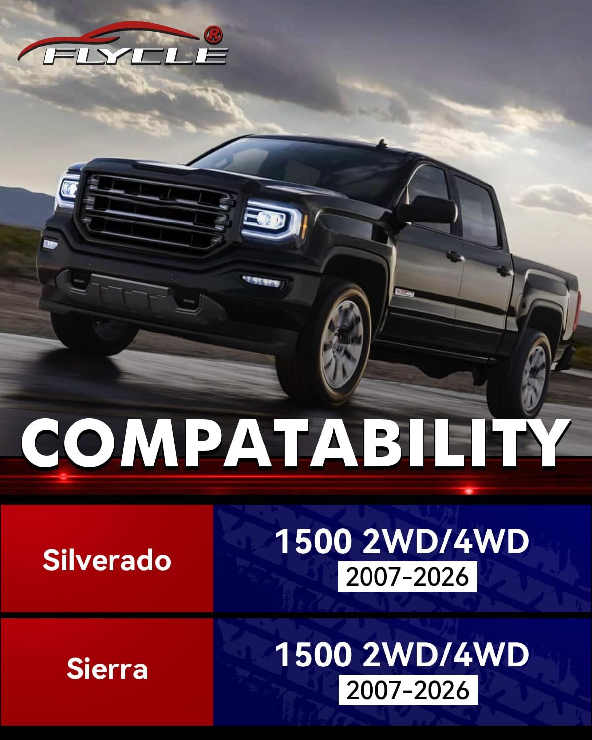 FLYCLE 2.5'' Leveling Lift Kits for 2007-2026 Silverado 1500 Sierra 1500, 2.5 inch Front Strut Spacers Leveling Kits Compatible with Silverado 1500 Sierra 1500