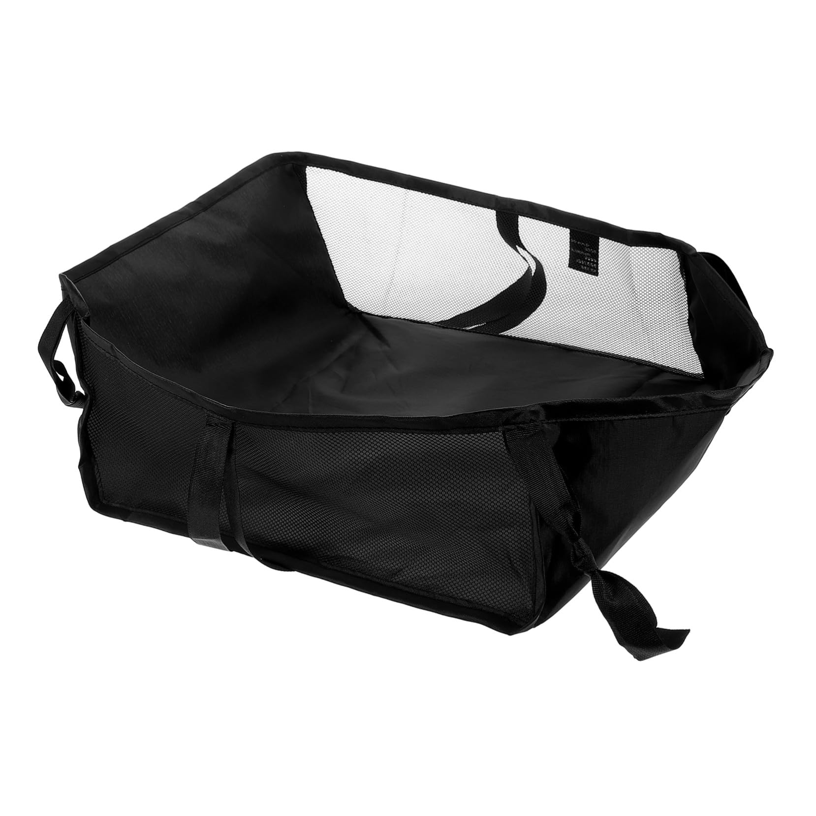 Organizzatore per Passeggino Nero in Poliestere Design a Rete Multifunzionale, Cestino Portaoggetti per Passeggino e Carrello, lo Shopping