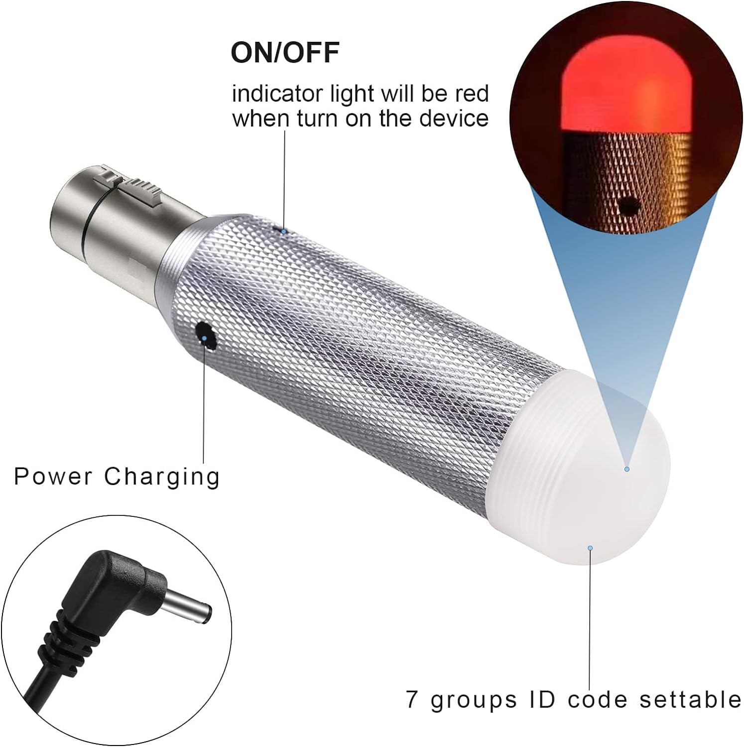 Contrôleur DMX sans fil, émetteur/récepteur sans fil DMX512 Contrôleur d'éclairage LED, rechargeable pour utilisation avec discothèque Partylight Moving Head