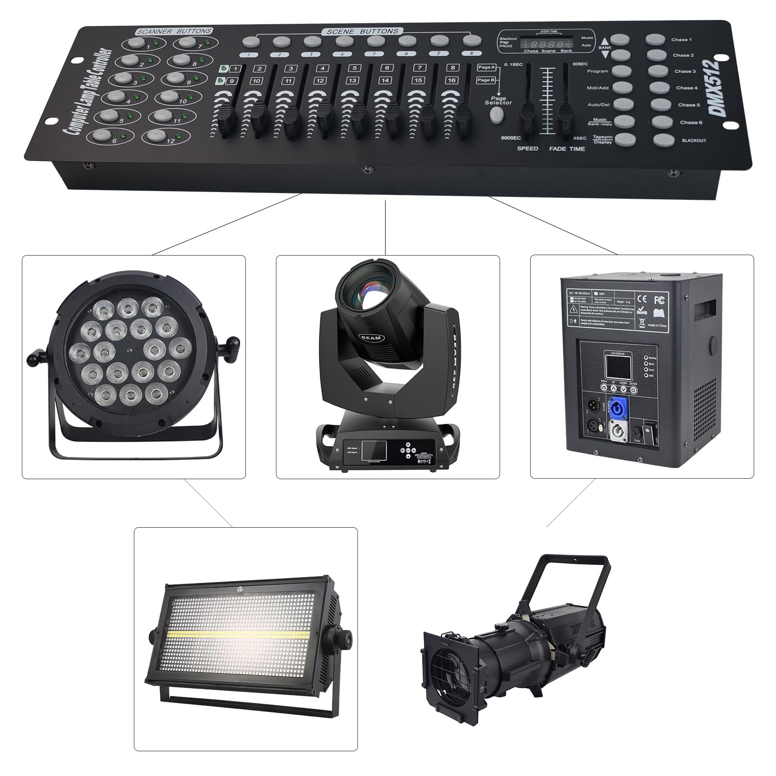 DMX192-Konsole, DMX-Lichtsteuerung, Steuerung der Beleuchtungsparameter/Realisierung der Szenenumschaltung/Steuerung mehrerer Geräte, verwendet für Hochzeit/Bühnenszene/Party/Konzert,DMX192