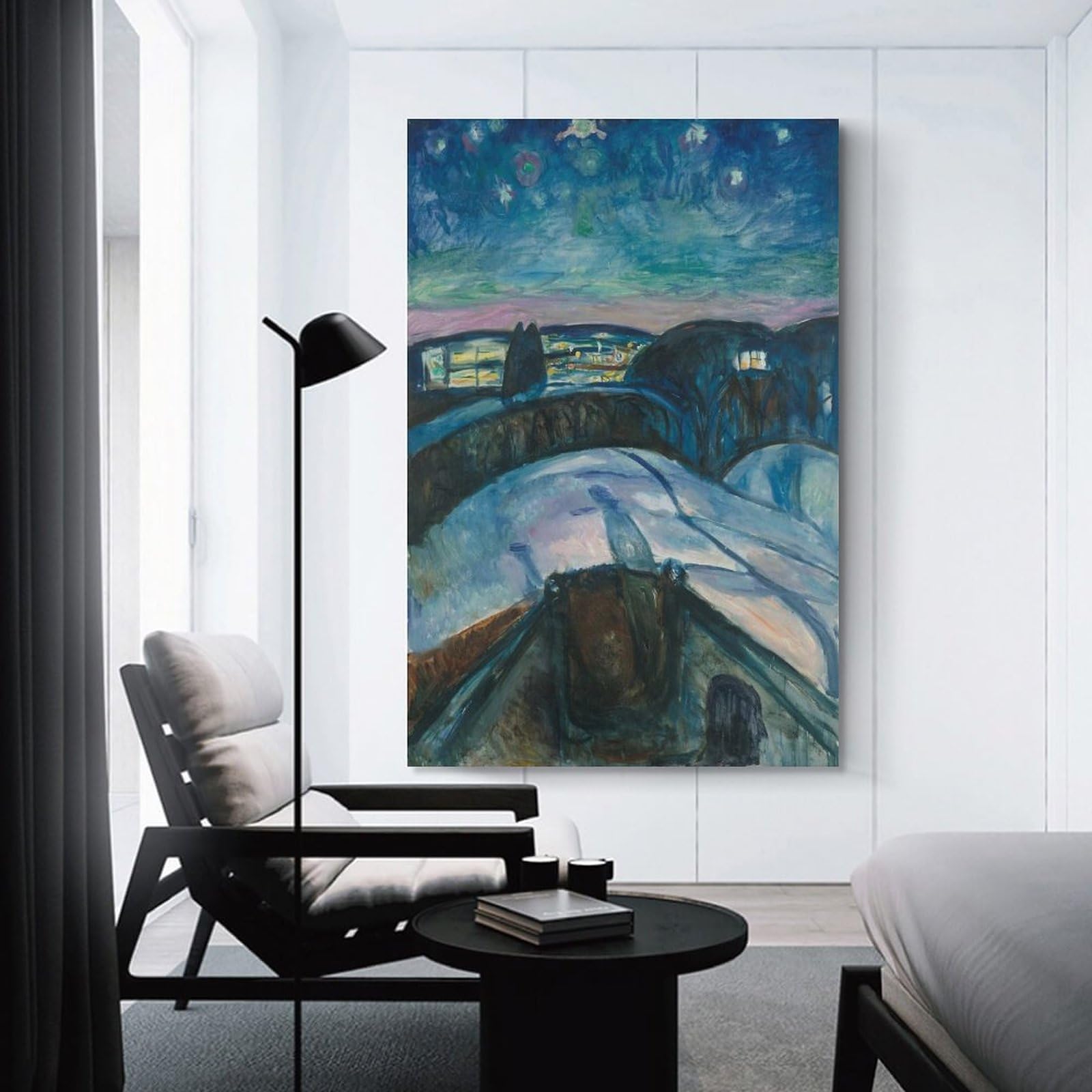 Amazon.co.jp: Edvard Munchエドヴァルド・ムンク絵画作品印刷『星月夜