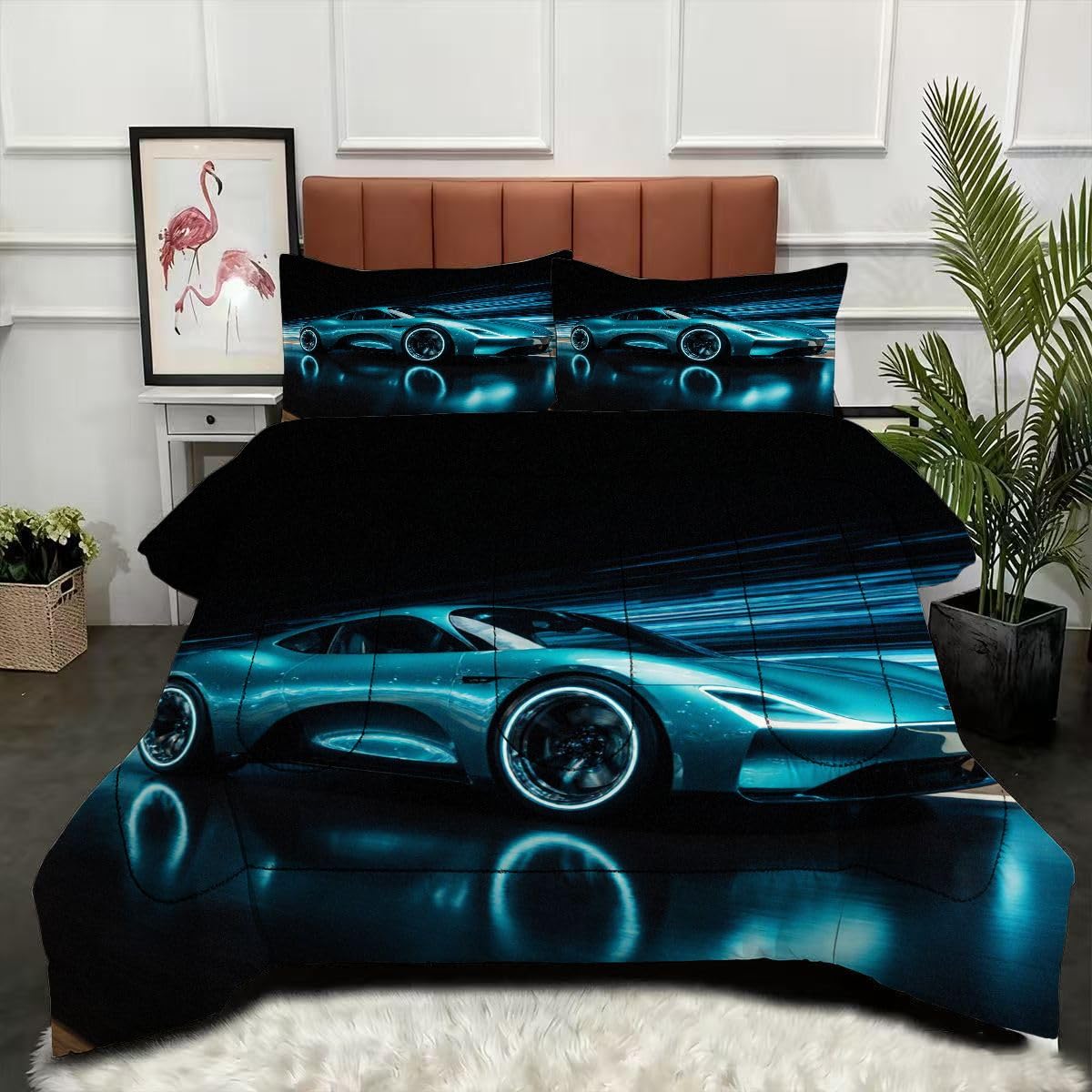 Couette 200 x 200 cm Voiture de Sport pour transformer une chambre d'ado ou d'adulte
