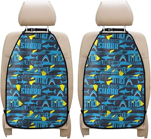 Amazon For U Designs Jp シートバックポケット 危険なサメの柄 車用収納ポケット キックガード 2枚セット 後部座席収納 防汚 多機能 おしゃれ 耐久性 ポケット ケース カバー 車 バイク