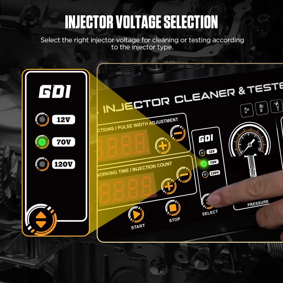 AUTOOL GDI Fuel Injector Cleaner & Tester 110V Ultrasonic Wave Fuel Injection Leakage Tester 6-Cylinder Automotive Fuel Injector Cleaning Machine