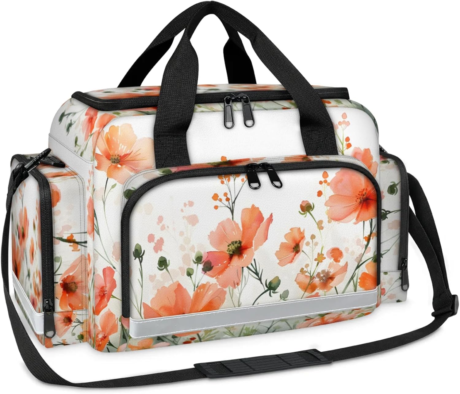 First Aid Bags Empty, Lovely Floral Emergency Bag First Aid Kit Multiple Compartment Kit Carrier On Call Trauma Bag for Paramedics Emergency Medical Supplies Kit