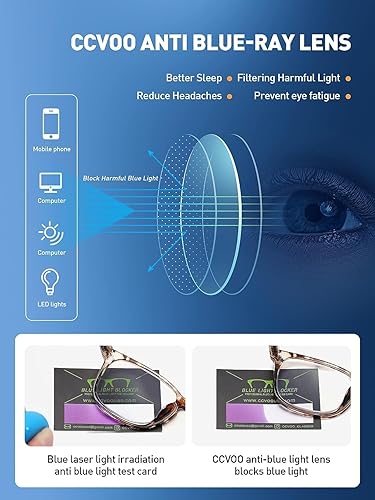 Miniatura 5 de CCVOO Paquete de 5 lentes de lectura con bloqueo de luz azul para mujereshombres, antirrayos UV y deslumbramiento, lentes de moda con bisagra de