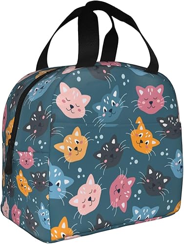 Miniatura 2 de Bolsa de almuerzo para gatos para mujeres y hombres, lonchera aislada, reutilizable, organizador de almuerzo, impermeable, bolsa de mano enfriadora
