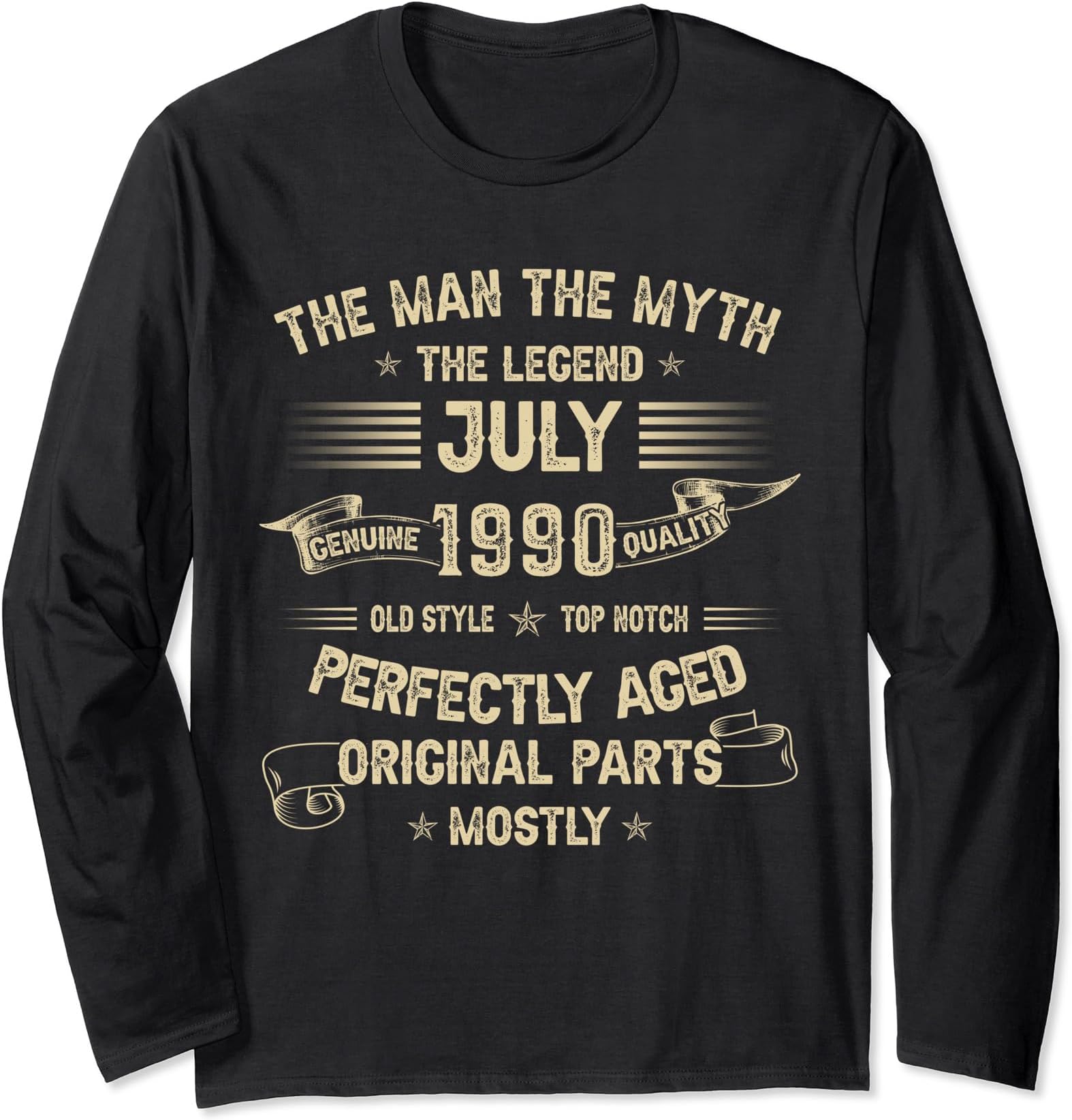 Legendary Man Birthday July Gifts For Men FunnyJuly 1990 Man Myth 34th Birthday gifts For Men Funny Long Sleeve T-Shirt