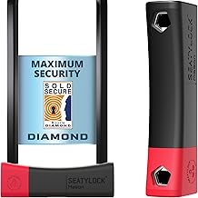 SeatyLock Mason Bicycle U-Lock - Patented Bicycle Lock with Key for High Security Against Bolt Cutters - Smart Bike Lock for E-Bikes, E-Scooters and Motorcycles (30 cm)