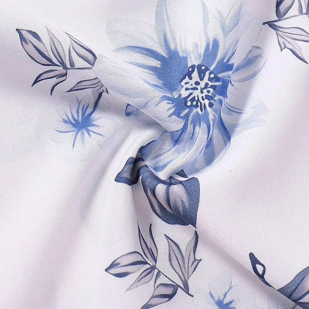 Girls 2 Piece Outfits Long Sleeve crop top and Blue Rose Print Wide Leg Pants Jumpsuit Set 7-13 Years - Image 5