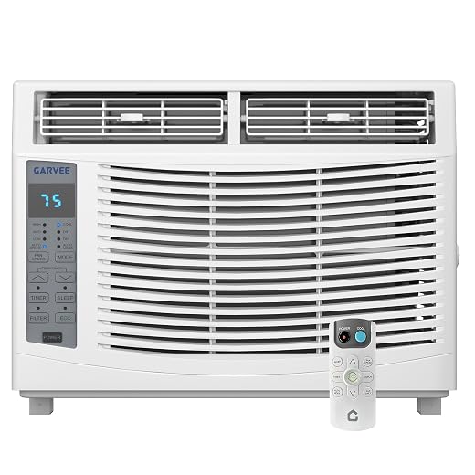 5000 BTU Window Air Conditioner, Cools Up to 150 Sq.ft., 24H Timer, Sleep Mode, Water Self Evaporation, Auto Restart, 3 Cooling & Fan Speeds, Window AC Unit for Bedroom, Office