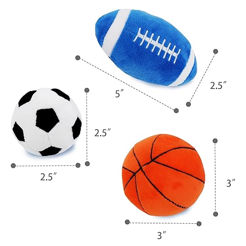 Miniatura 10 de June Garden My First Ball de fútbol de 2.5 pulgadas, juguete de sonajero de felpa para bebé, juguete deportivo suave y seguro para bebés y niñas