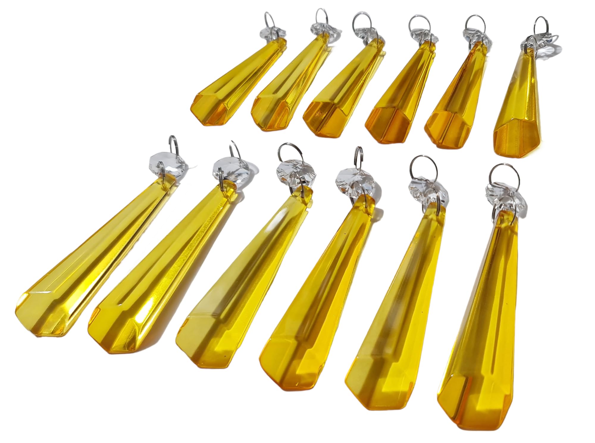 Prismes de verre topaze x12 pour sublimer votre sapin