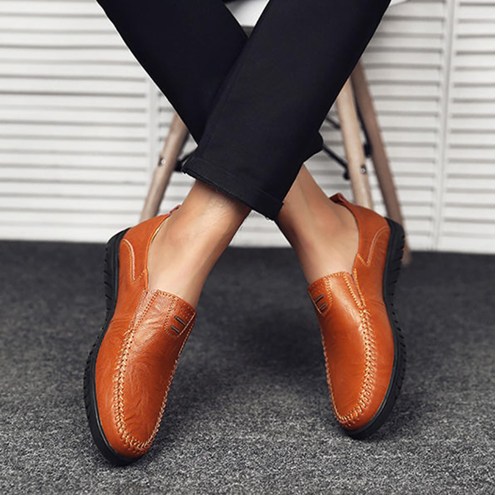 Chaussure Casual Homme Classiques Business,Chaussures Homme Ville Confortable,Chaussures en Cuir pour Homme,Confort Longue DuréE,Convient Aux Occasions Formelles