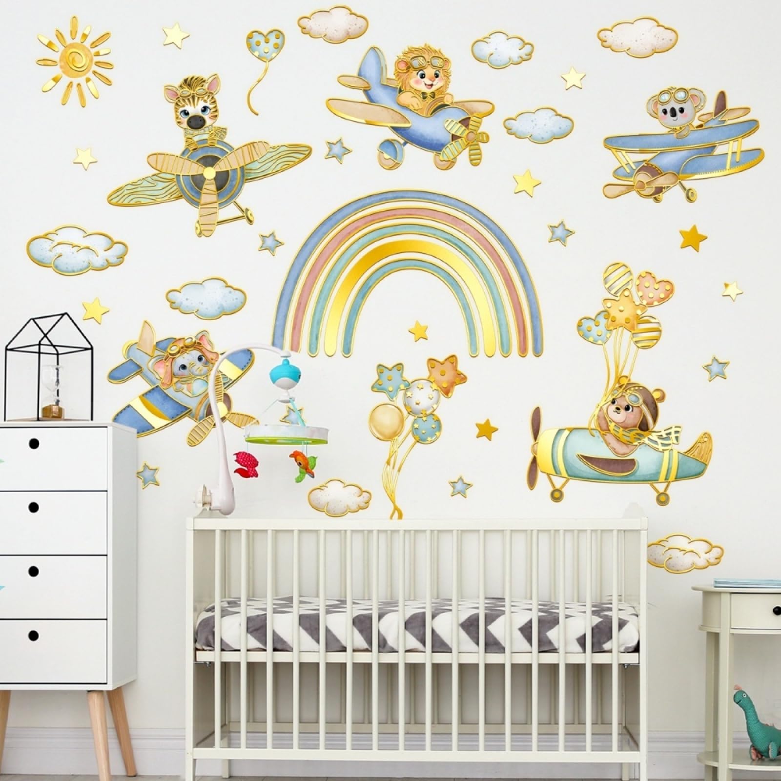 Autocollant décoratif métallique pour rénover une chambre d'enfant