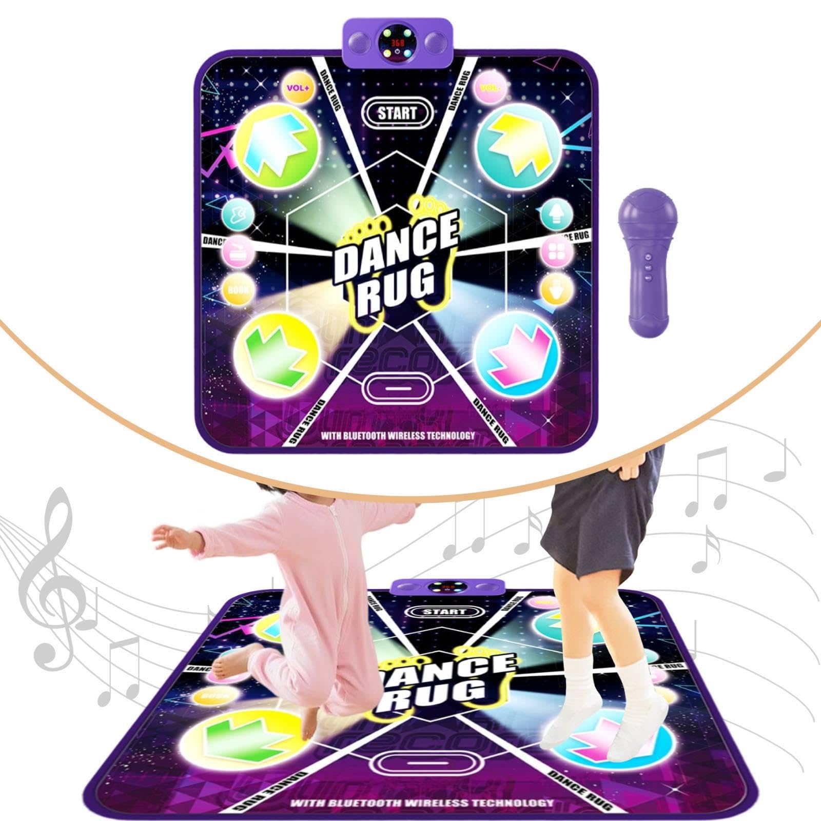Tappeto da Ballo Luminoso per Bambine E Bambini, Tappeto Interattivo con Musica, Tappeto da Gioco Elettronico per La Casa, Regalo di Compleanno