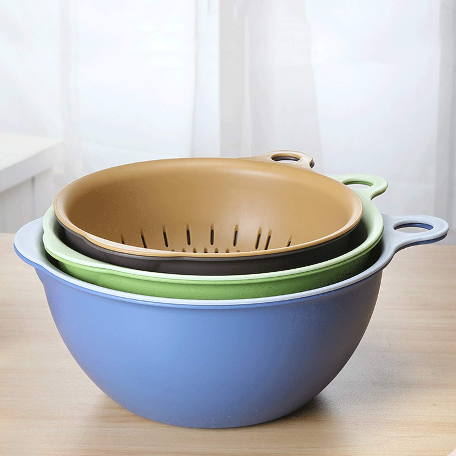 COCINA DE COCINA DE COCINA DE COCINA DE 2 IN-1 / Cuenco de plástico de plástico Drenaje de la verdura con gancho Filtro multifuncional de alimentos para el hogar para la limpieza de la zanahoria / pas