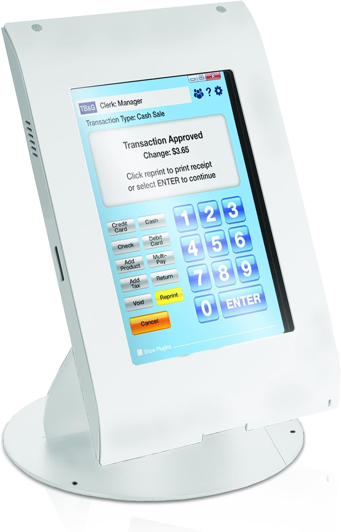 MMF Industries POS Locking Tablet Enclosure Case with Stand for 7-8 Inch Tablets, White (TE081106)