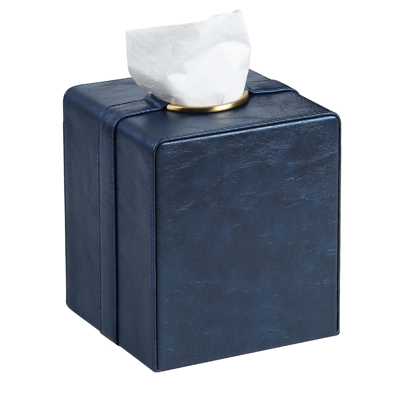 Luxury Square Tissue Box Cover PU Leather Tissue Box Holder Cube