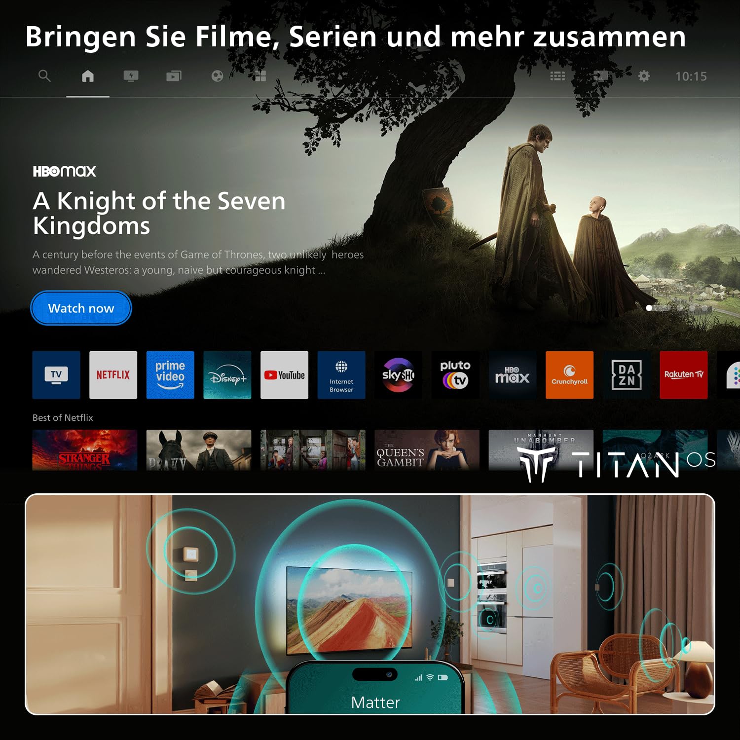 PHILIPS Ambilight TV 65OLED951/12 téléviseur Intelligent OLED 4K, 65 Pouces