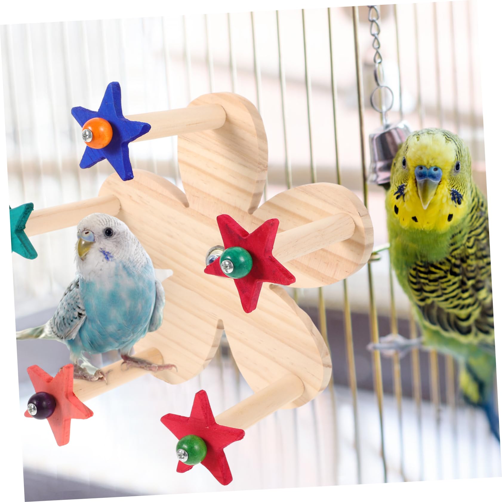 BESPORTBLE 3pièces Support De Perchoir Rotatif pour Oiseaux Jou Cage à Oiseaux Forme De Roue De Ferris Amusement Et Stabilité pour Perroquets Compagnie