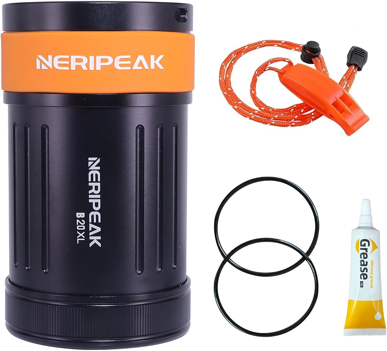 Neripeak-XL Waterproof PLB Container Car Key Case 429 FT IPX8 Rugged Aluminum Personal Locator Beacon Credit Card Wallet Capsule for Scuba Diving & Watersports, Buoyant Dry Box