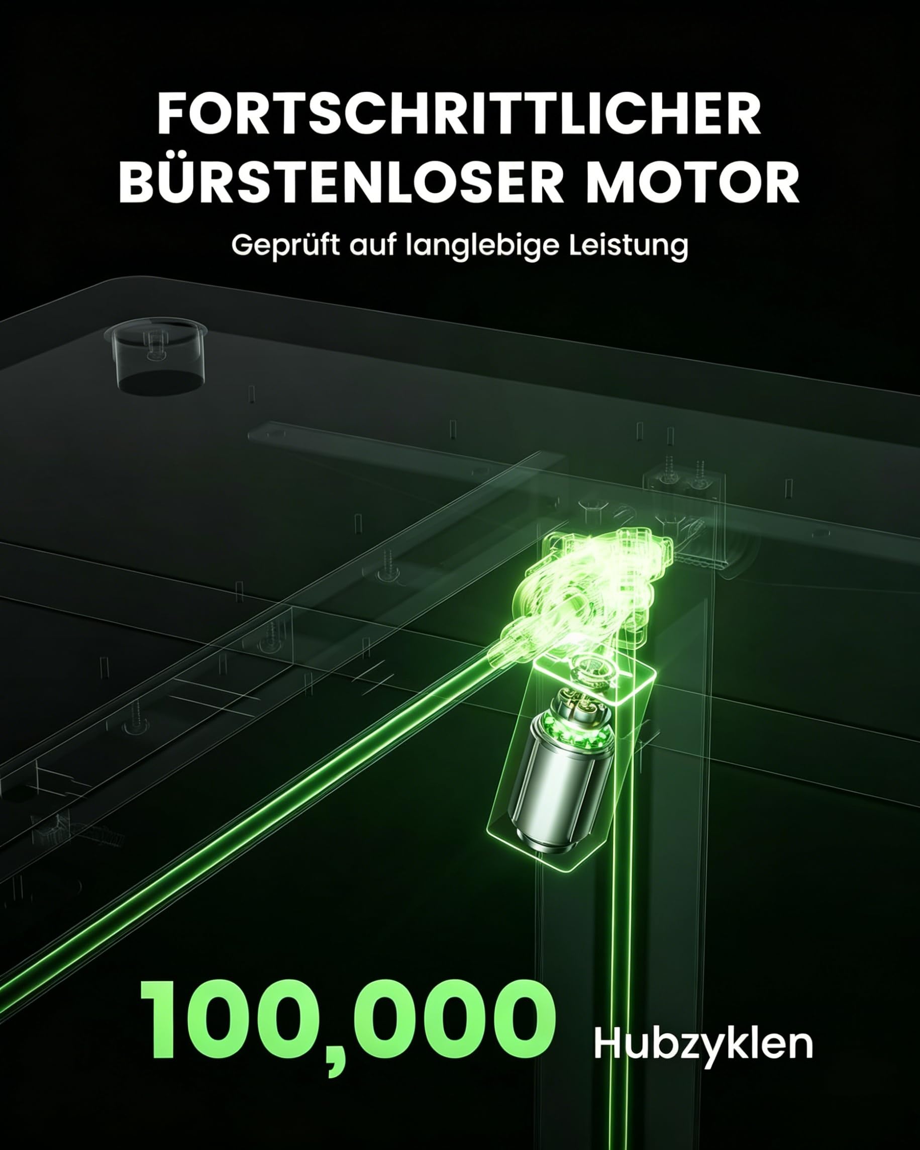Marsail Elektrisch Höhenverstellbarer Schreibtisch 180x80, Max 100 kg, Robuster Metallrahmen, Vierteilige Tischplatte, Bürstenloser Motor, Leise Funktion, Höhenverstellbarer Tisch für Home Office