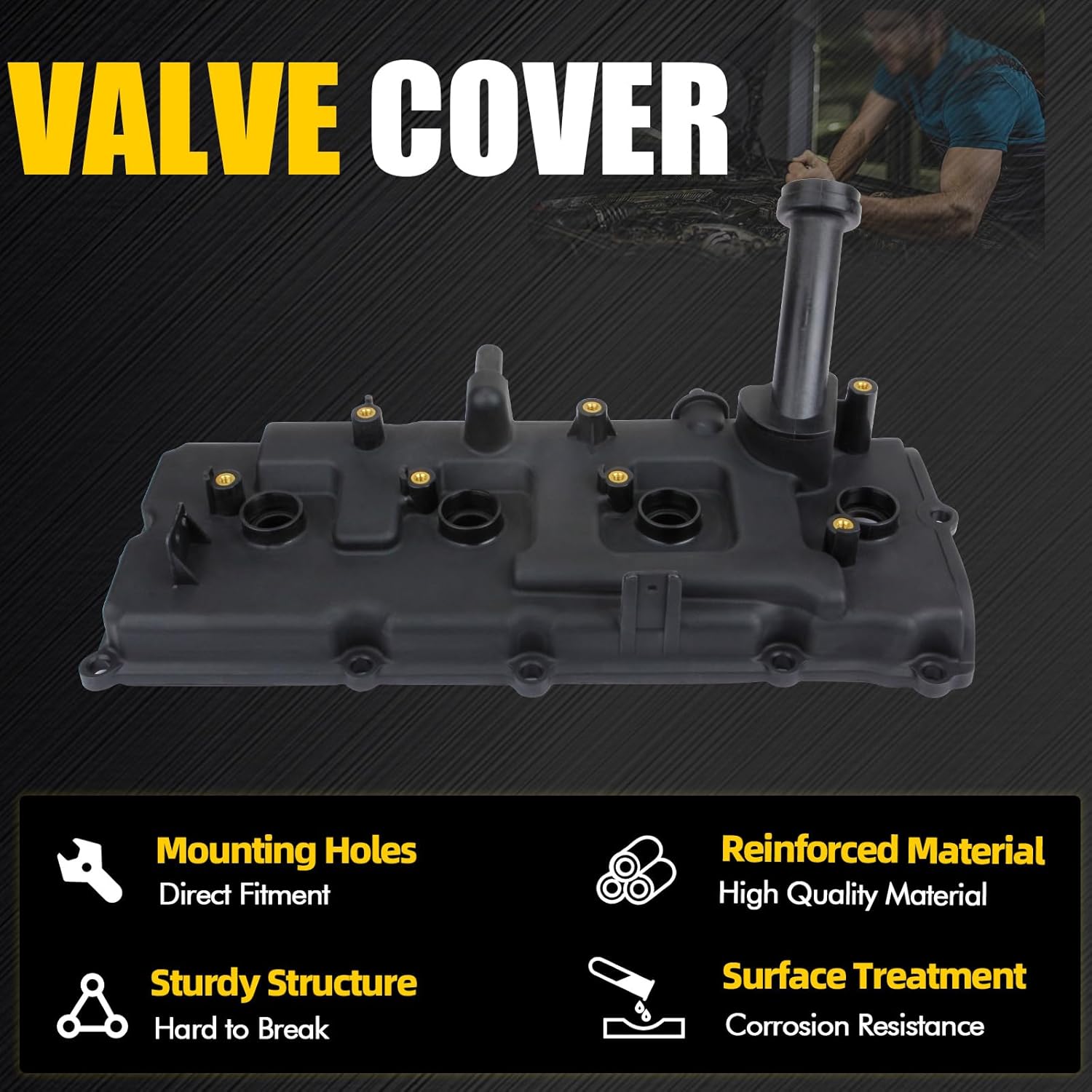 Engine Valve Cover Compatible with Nissan Pathfinder 2008-2012 Titan Armada 2007-2015 NV2500 NV3500 2012-2017, Infiniti QX56 2007-2010, 5.6L V8 264-778 13264ZE01A 13264ZE00A, with Gasket & Oil Cap