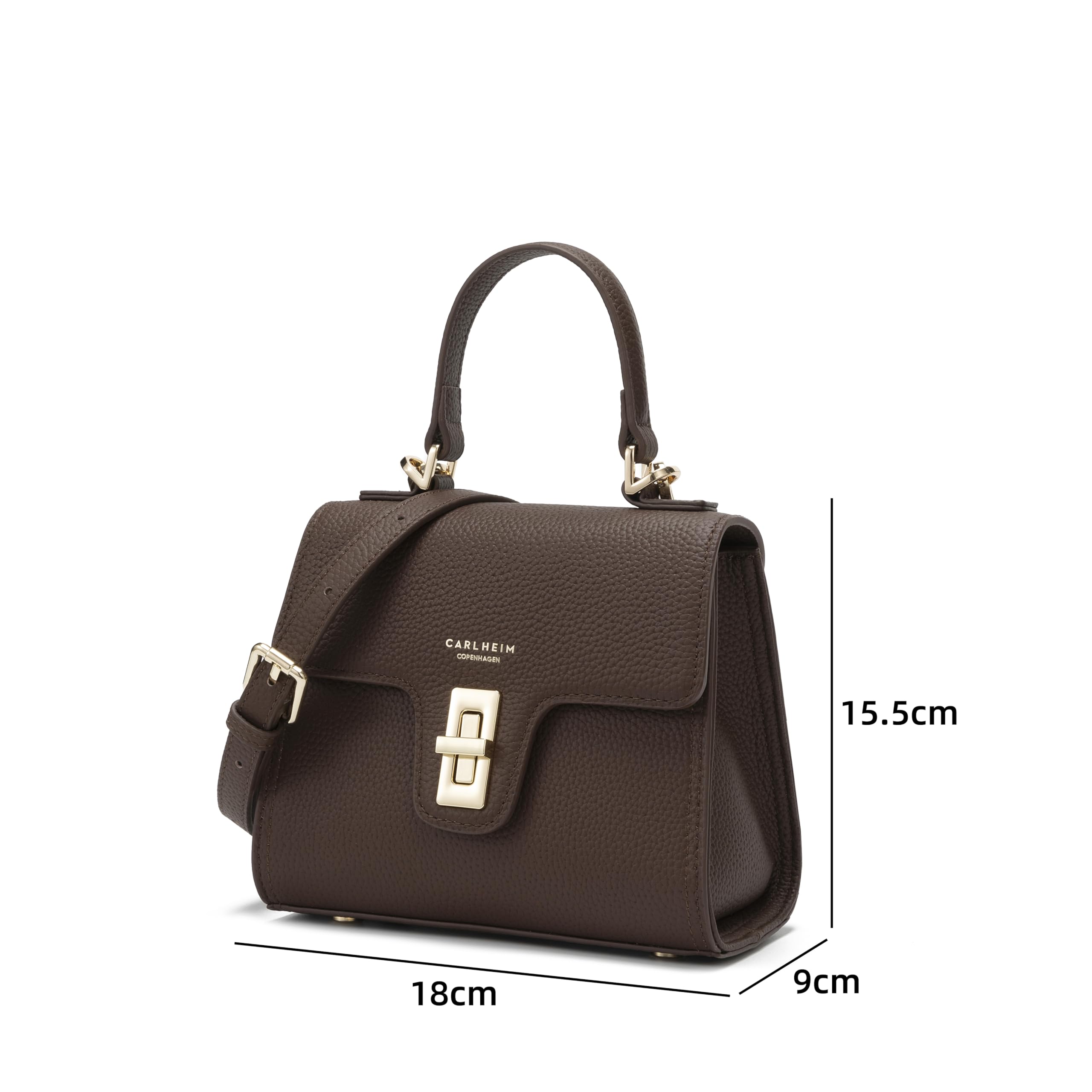 Carlheim, Kolekcja Skagen Genuine Leather Handbag, Chloe Genuine Leather Handbag (Brown), Brązowy, 70AA