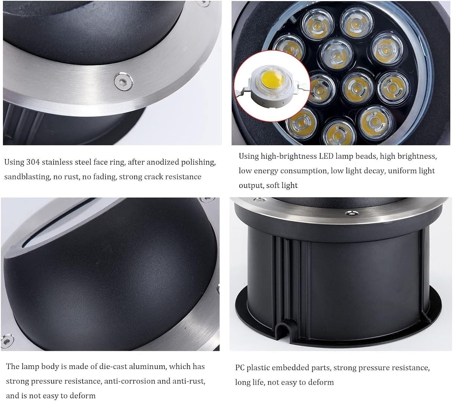Reflektory Ogrodowe Led Do Ogrodu, Lampy Ogrodowe Do Wkopania W Ziemię, Lampy Podłogowe Z Regulacją Kąta Nachylenia, Wodoodporna Lampa Podłogowa Ip67, Okrągła Lampa Ogrodowa Led Ze Stali Nierdzewnej,